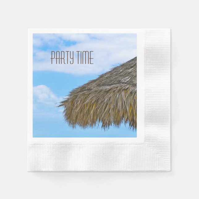 Hawaiian Luau Party tiki hut Napkin (Front)