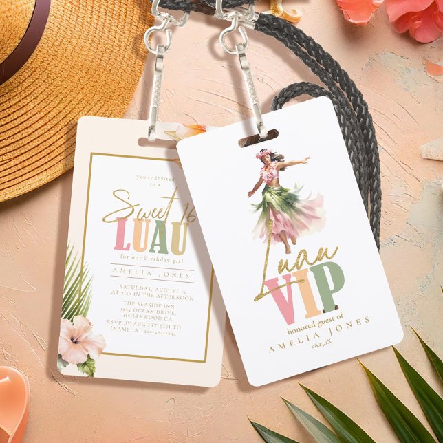 Hawaiian Luau Sweet Sixteen ID1092 Badge (Creator Uploaded)