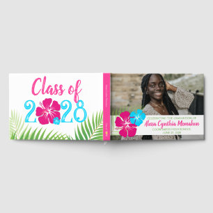 Hawaiian Luau Tropical Photo Graduation Guest Book