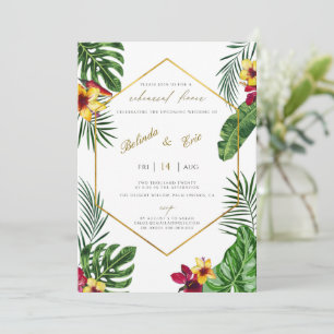 Hawaiian Luau Tropical Rehearsal Dinner Invitation