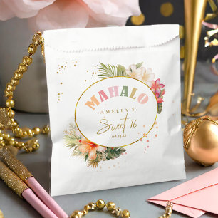 Hawaiian Mahalo Sweet Sixteen Floral  ID1092 Favour Bag