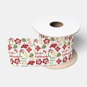 Hawaiian Mele Kalikimaka 3 Satin Ribbon