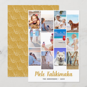 Hawaiian Mele Kalikimaka Christmas Photo Collage Holiday Card