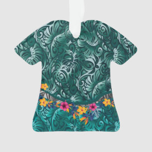 Hawaiian Monstera Barkcloth Fusion Ornament