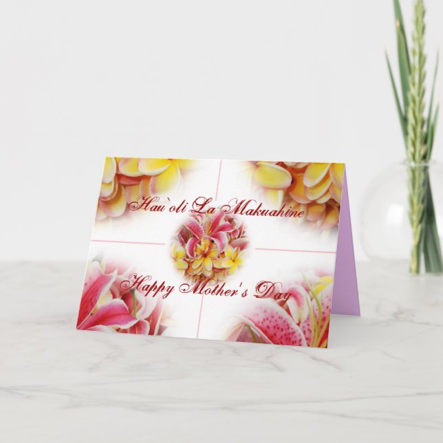 Hawaiian Mothers Day floral Card (Front)