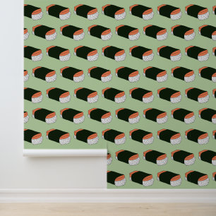Hawaiian Musubi Sushi Food Pattern Wallpaper