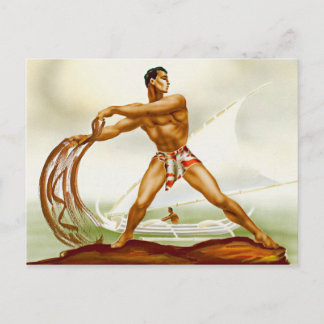 Hawaiian Net Fisherman Postcard
