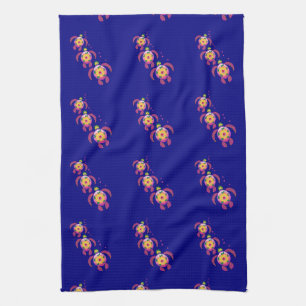 Hawaiian Ohana Honu Sea Turtles Kitchen Towel