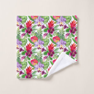 Hawaiian orchid bath towel set