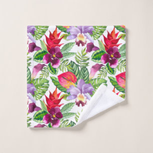 Hawaiian orchid bath towel set