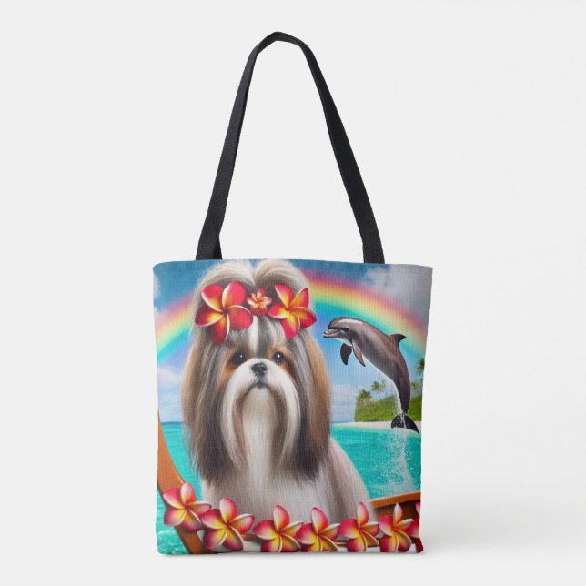 Hawaiian Outrigger Adventure Canvas Tote Bag  (Back)