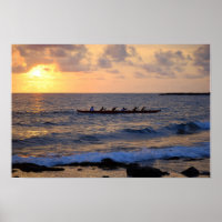 Hawaiian Outrigger Canoe at Sunset