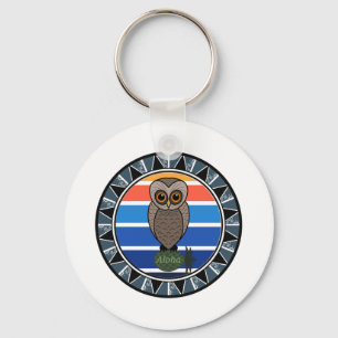 Hawaiian Owl Pueo Cartoon   Keychain