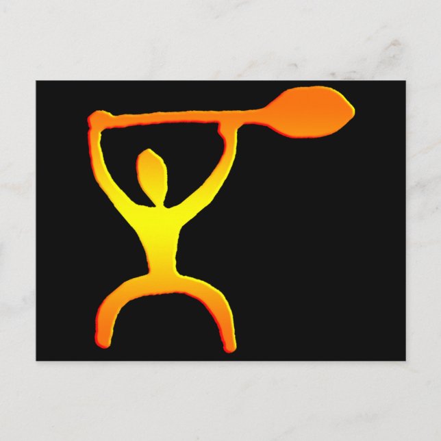 Hawaiian Paddle Man Petroglyph - Postcard (Front)