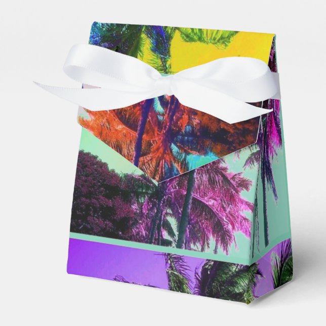 Hawaiian Palm Favor Box (Front Side)