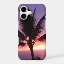 Hawaiian Palm Tree & Colourful Sunset