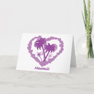 Hawaiian Palm Tree Heart Holiday Card