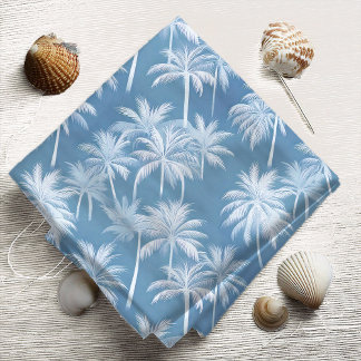 Hawaiian Palm Tree Silhouette Pattern Blue ID1093 Fabric