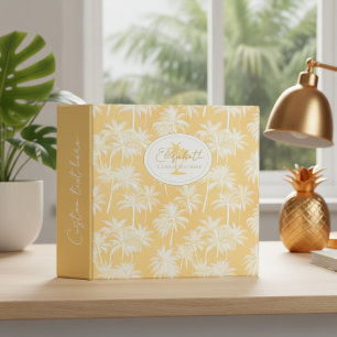Hawaiian Palm Tree Silhouette Pattern Gold ID1093 Binder