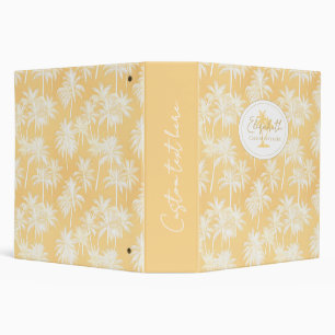 Hawaiian Palm Tree Silhouette Pattern Gold ID1093 Binder