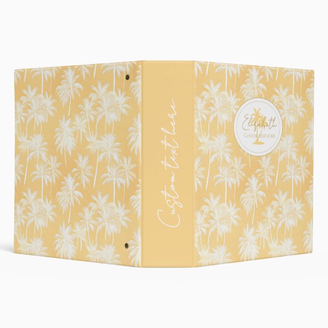 Hawaiian Palm Tree Silhouette Pattern Gold ID1093 Binder (Background)