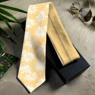 Hawaiian Palm Tree Silhouette Pattern Gold ID1093 Tie