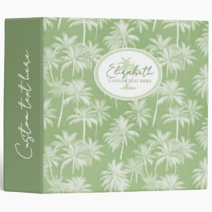 Hawaiian Palm Tree Silhouette Pattern Green ID1093 Binder