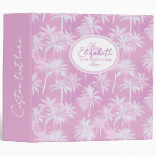 Hawaiian Palm Tree Silhouette Pattern Plum ID1093 Binder
