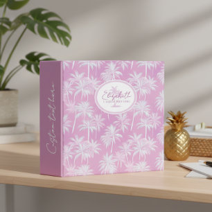 Hawaiian Palm Tree Silhouette Pattern Plum ID1093 Binder