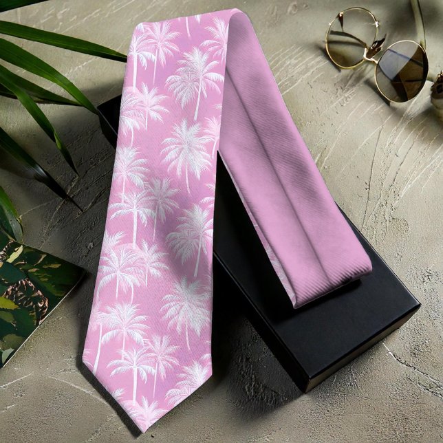 Hawaiian Palm Tree Silhouette Pattern Plum ID1093 Tie (Creator Uploaded)