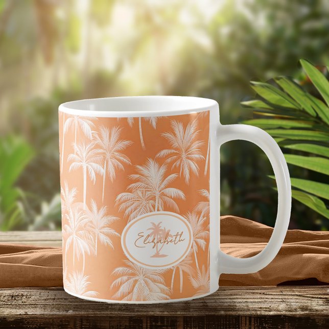 Hawaiian Palm Tree Silhouette Pattern Tacao ID1093 Coffee Mug (Creator Uploaded)