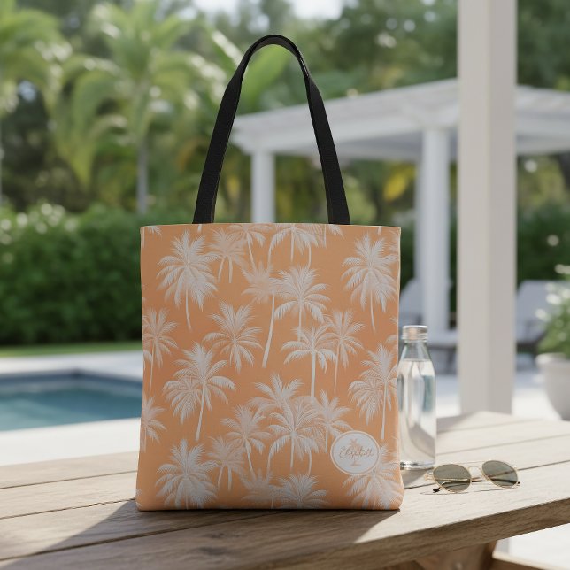Hawaiian Palm Tree Silhouette Pattern Tacao ID1093 Tote Bag (Creator Uploaded)