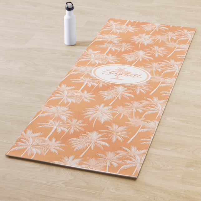 Hawaiian Palm Tree Silhouette Pattern Tacao ID1093 Yoga Mat (In Situ)