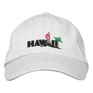Hawaiian Palm Trees and Volcanos Embroidered Cap