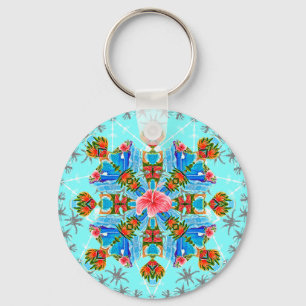 Hawaiian Paradise Flames  Keychain
