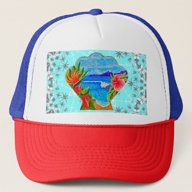 Hawaiian Paradise  Trucker Hat (Front)