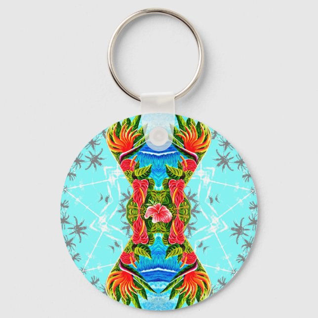 Hawaiian Paradise Twice (Blue) Keychain (Front)