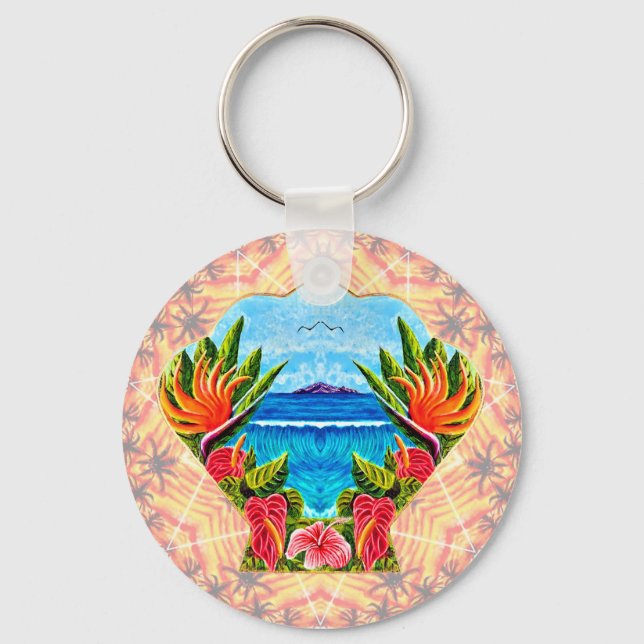 Hawaiian Paradise Twice  Keychain (Front)