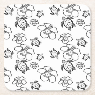 Hawaiian Pattern Adult Colouring Paper Coaster