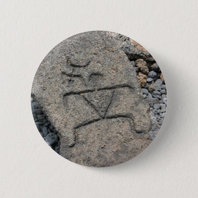 Hawaiian Petroglyph - Button (Front)