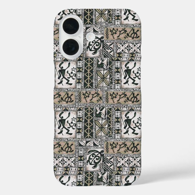 Hawaiian Petroglyph Tapa Cloth Phone Case (Back)