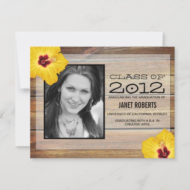 Hawaiian Photo Graduation Invitation (Front)