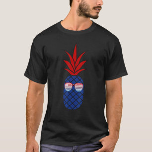 Hawaiian Pineapple American Flag 4th Of July Hawai T-Shirt