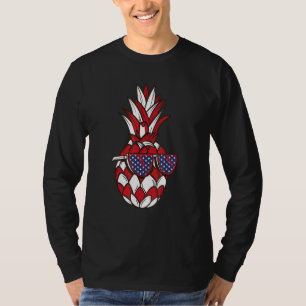Hawaiian Pineapple American Flag Sunglasses 4th Of T-Shirt