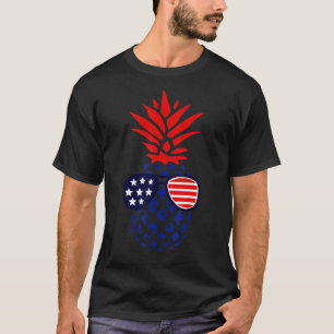 Hawaiian Pineapple American Flag Sunglasses 4th Of T-Shirt