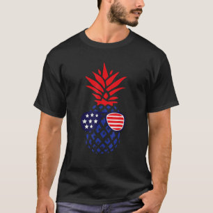 Hawaiian Pineapple American Flag Sunglasses 4th Of T-Shirt