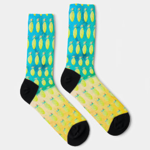 Hawaiian Pineapple Beach Pattern Socks