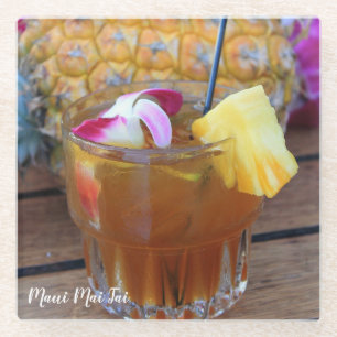 Hawaiian Pineapple & Drink Glass Coaster