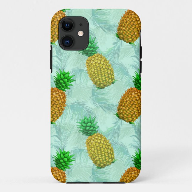 Hawaiian Pineapple Light Blue Case-Mate iPhone Case (Back)