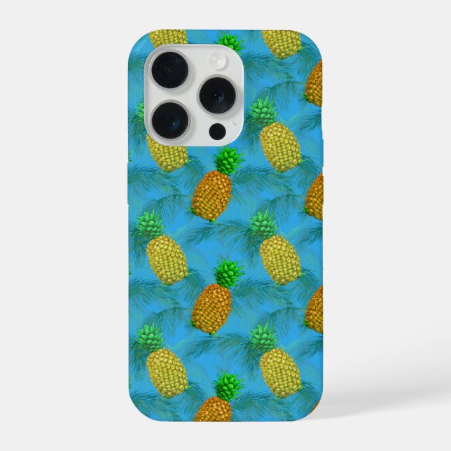 Hawaiian Pineapple Navy Blue iPhone Case (Back)